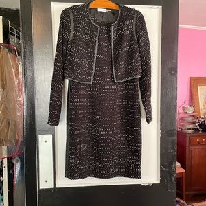 Black and white tweed looking shift dress and matching jacket. Lovely